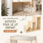 Un lit KURA d'IKEA joliment aménagé pour les enfants.