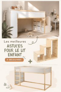 Un lit KURA d'IKEA joliment aménagé pour les enfants.