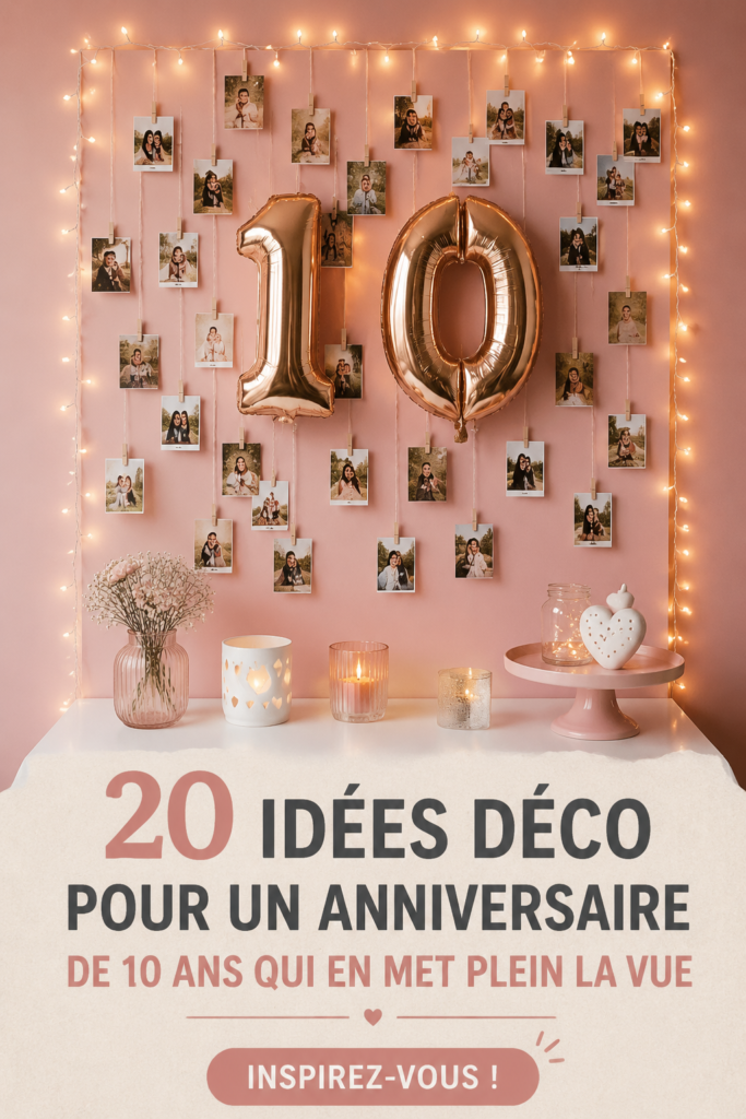 Une table joliment décorée pour un anniversaire d'enfant avec des ballons et des guirlandes.