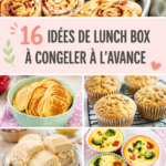 Une collection de lunch box colorées prêtes à être congelées, avec des légumes et des protéines variés.