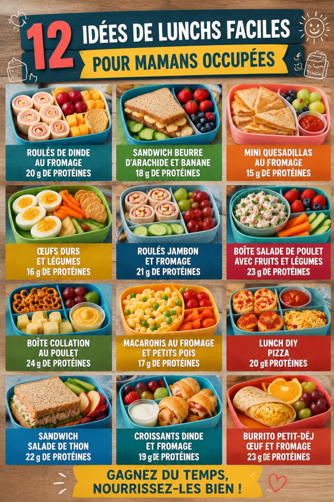 Des lunchs sains pour enfants préparés avec amour.