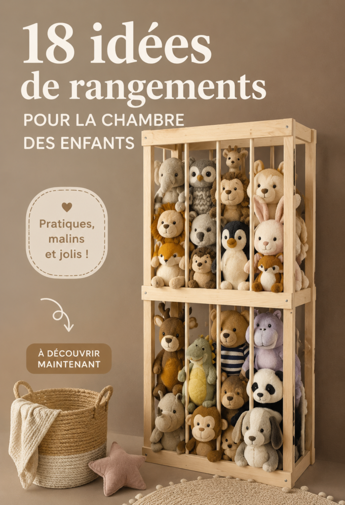 chambre d'enfant avec des rangements colorés et ludiques