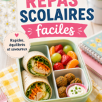 Assiette avec plusieurs repas scolaires faciles à préparer