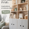 Un meuble IVAR d'Ikea personnalisé avec des accessoires de décoration modernes.