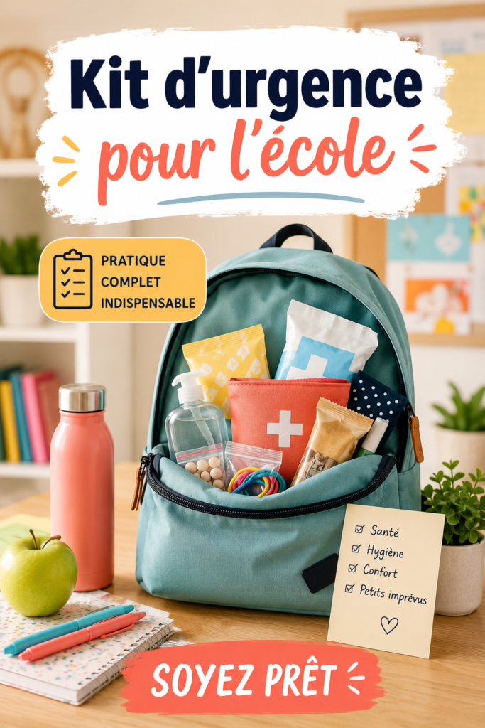 Kit d'urgence scolaire avec des fournitures essentielles