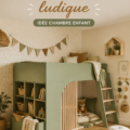Lit mezzanine Playful dans une chambre d'enfant avec espace de jeu en dessous.