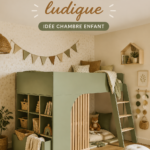 Lit mezzanine Playful dans une chambre d'enfant avec espace de jeu en dessous.