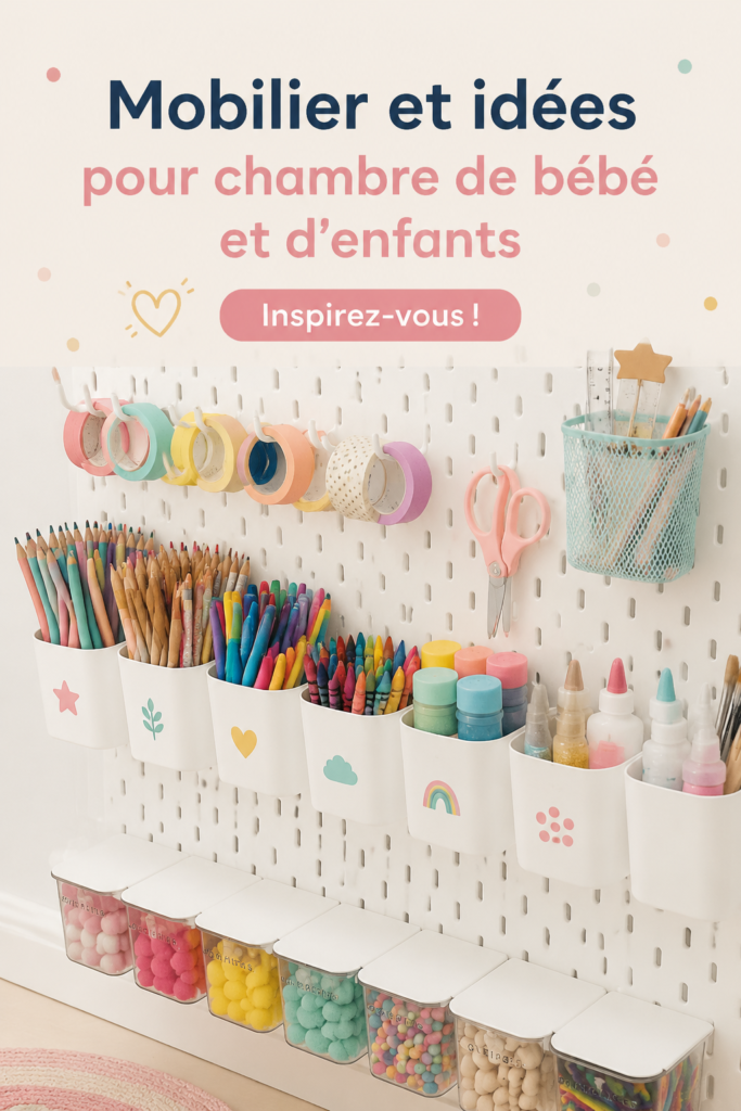 Chambre d'enfant décorée avec du mobilier coloré et fonctionnel.