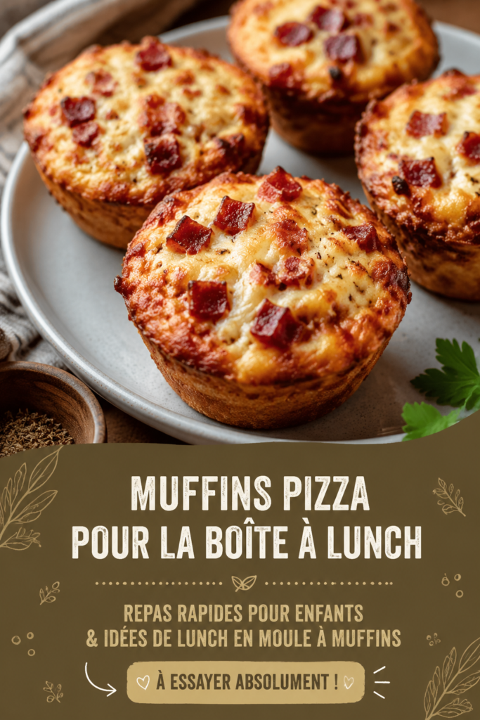 Muffins pizza cuits dorés et prêts à être dégustés