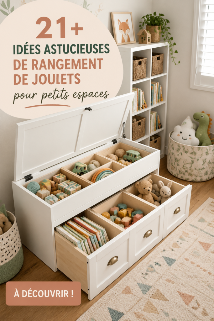 Organisation des jouets dans un petit espace avec des solutions astucieuses
