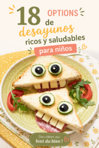 Assortiment de petits déjeuners sains pour enfants, comprenant des fruits, yaourts et céréales.