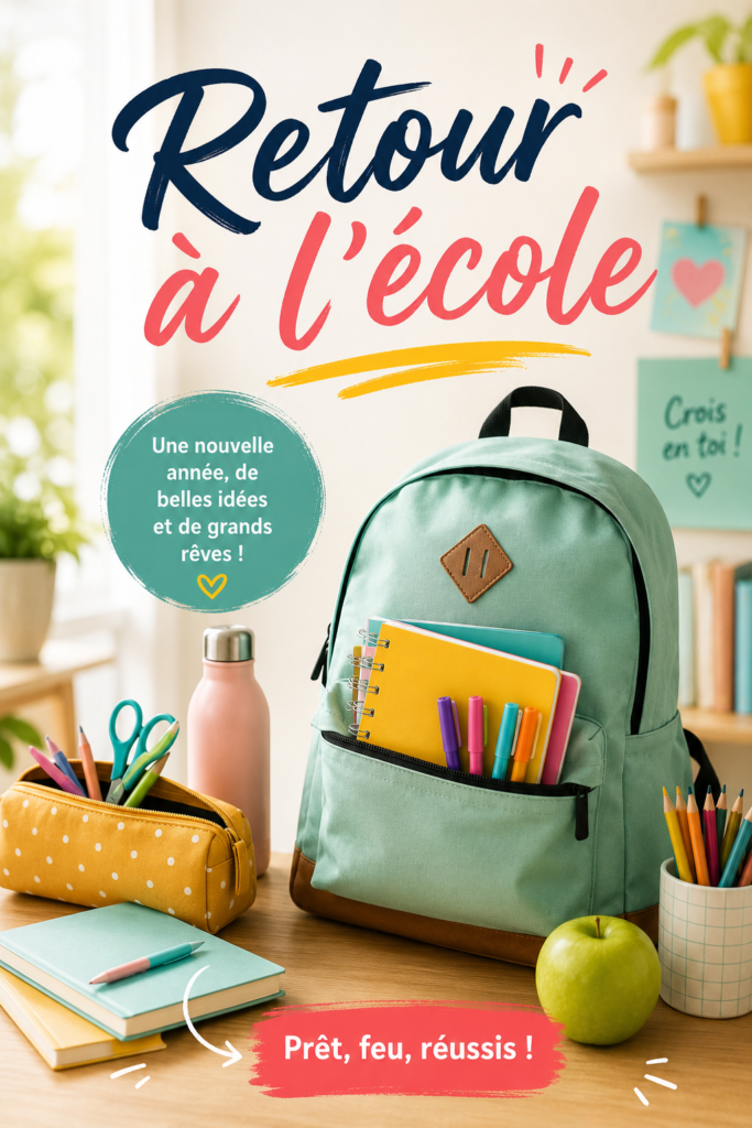 Enfant heureux avec un sac à dos prêt pour le retour à l'école.