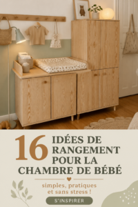 Chambre de bébé décorée avec des meubles de rangement Ikea et des jouets organisés
