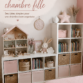 Chambre de fille avec des rangements colorés et créatifs