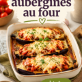 Aubergines rôties au four garnies de fromage et d'herbes