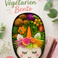 Bento licorne coloré avec légumes et fruits pour enfants
