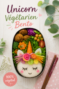 Bento licorne coloré avec légumes et fruits pour enfants