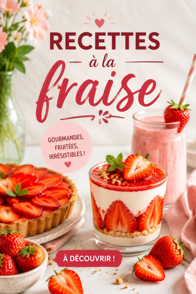 Une belle assiette de desserts à la fraise prêts à déguster.
