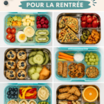 Lunchbox colorée avec divers plats sains pour la rentrée scolaire.