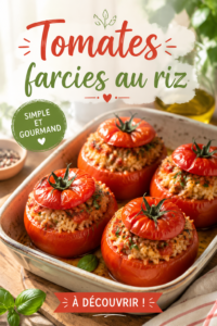 Plateau de tomates farcies au riz, prêt à être dégusté.