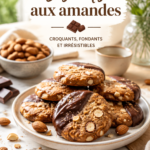Biscuits aux amandes fraîchement cuits, servis sur une assiette colorée.