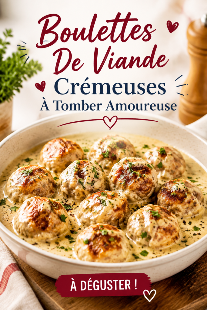 Boulettes de viande crémeuses servies dans une lunchbox colorée pour enfant.
