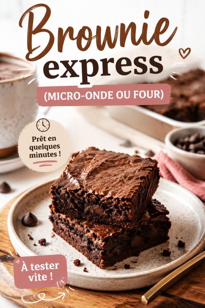 Brownie express au chocolat fraîchement sorti du four.