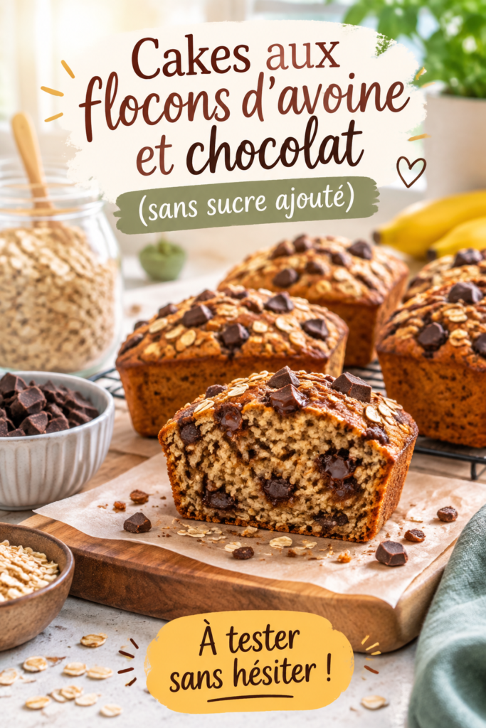 Delicieux cakes au chocolat et flocons d'avoine, parfaits pour les enfants