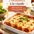 Cannellonis fondants à la viande servis dans un plat, parfaits pour un dîner familial