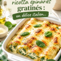 Assiette de cannellonis ricotta épinards gratinés, un plat savoureux pour les enfants
