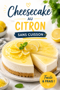 Cheesecake au citron sans cuisson avec une base de spéculoos