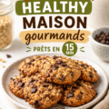 Cookies healthy maison prêts en 15 minutes et posés sur une assiette.