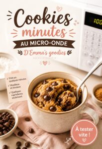Un plat de cookies au micro-ondes moelleux tout juste préparés, parfaits pour un goûter.