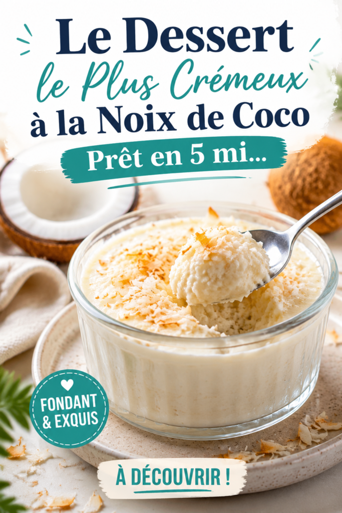 Dessert crémeux à la noix de coco, idéal pour les enfants