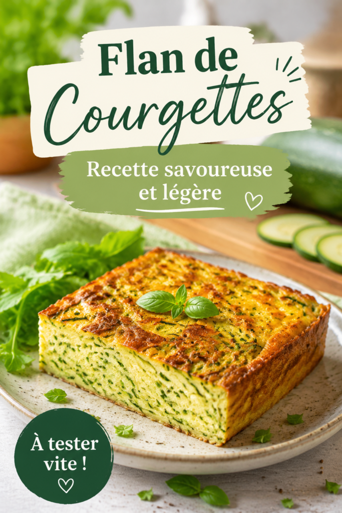 Flan de courgettes doré et appétissant, prêt à être dégusté