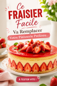 Fraisier facile décoré avec des fruits frais, parfait pour les enfants
