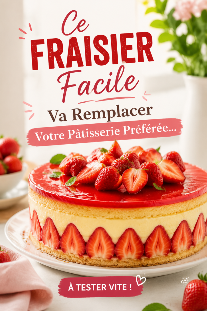 Fraisier facile décoré avec des fruits frais, parfait pour les enfants