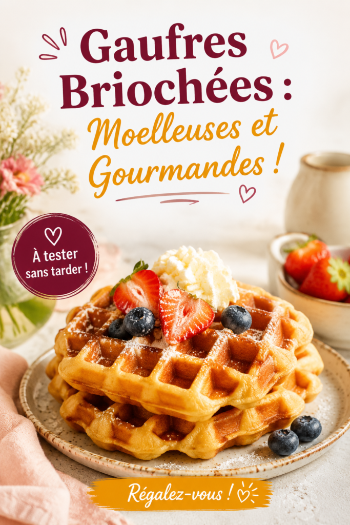 Une pile de gaufres briochées dorées et moelleuses sur une assiette
