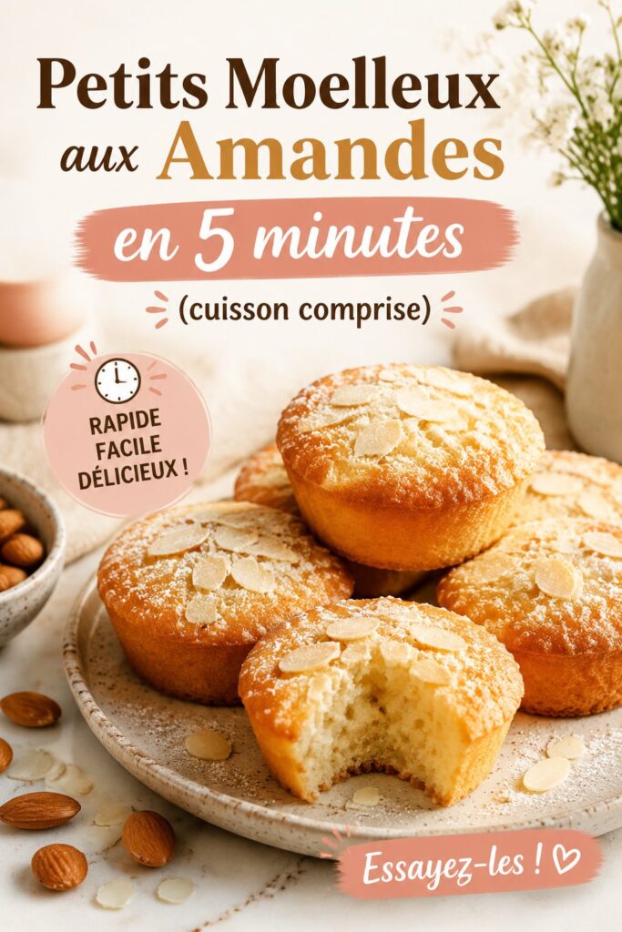Image d'un plateau de petits moelleux aux amandes dorés, prêts à être dégustés.