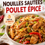 Nouilles sautées au poulet épicé, prêtes à être servies dans une lunchbox