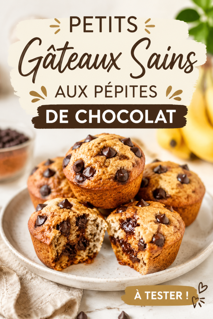 Petits gâteaux sains aux pépites de chocolat sur une assiette