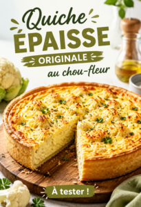 Quiche épaisse au chou-fleur savoureuse, idéale pour les lunchbox des enfants