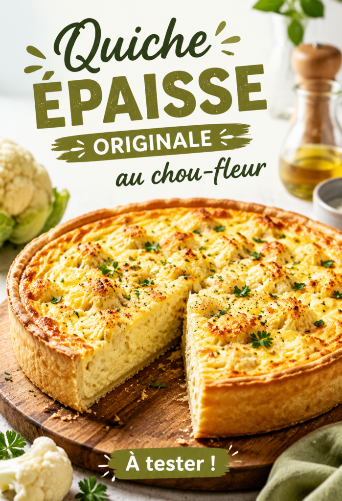 Quiche épaisse au chou-fleur savoureuse, idéale pour les lunchbox des enfants