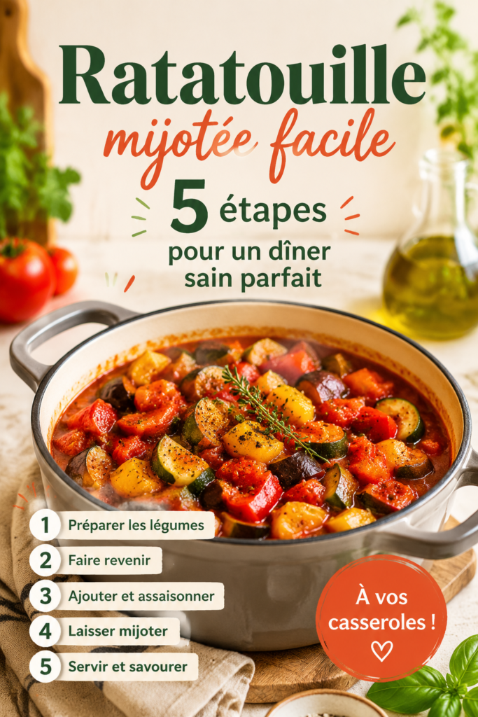 Bocal de ratatouille coloré avec des légumes frais mijotés