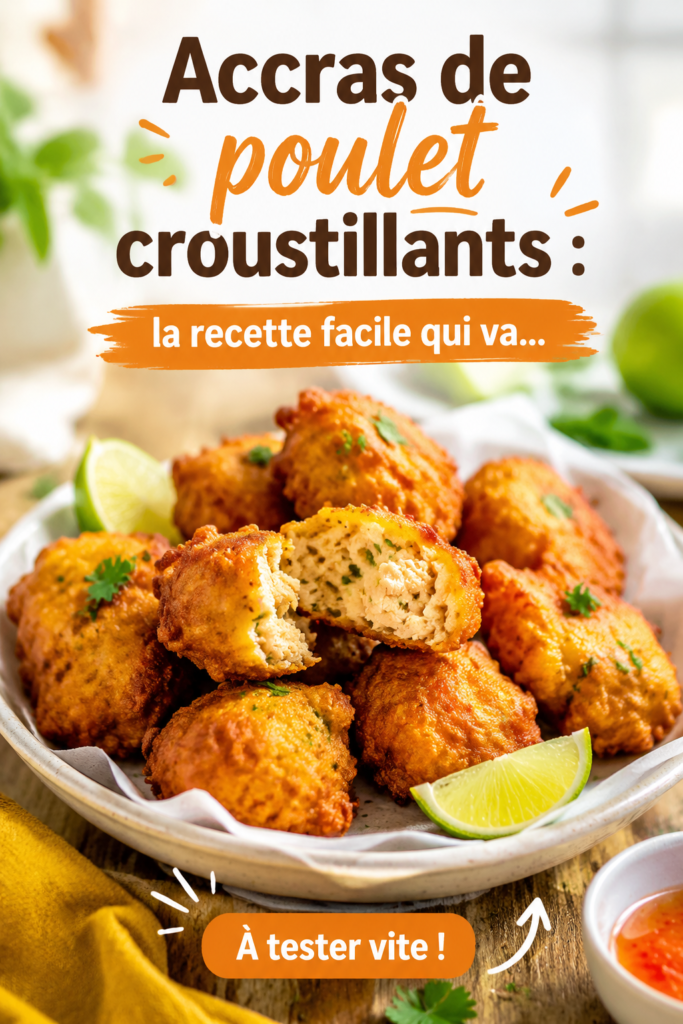 Des accras de poulet croustillants présentés sur une assiette garnie