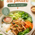 Un bo bun au poulet présenté dans un bol coloré, parfait pour un lunchbox.