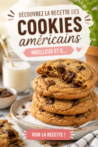 Assiette de cookies américains moelleux prêts à être dégustés.