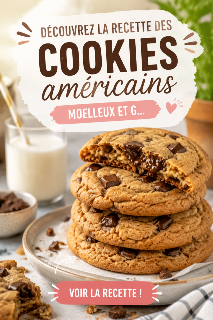 Assiette de cookies américains moelleux prêts à être dégustés.
