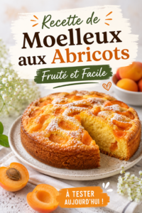 Un moelleux aux abricots frais sur un plat, prêt à être dégusté