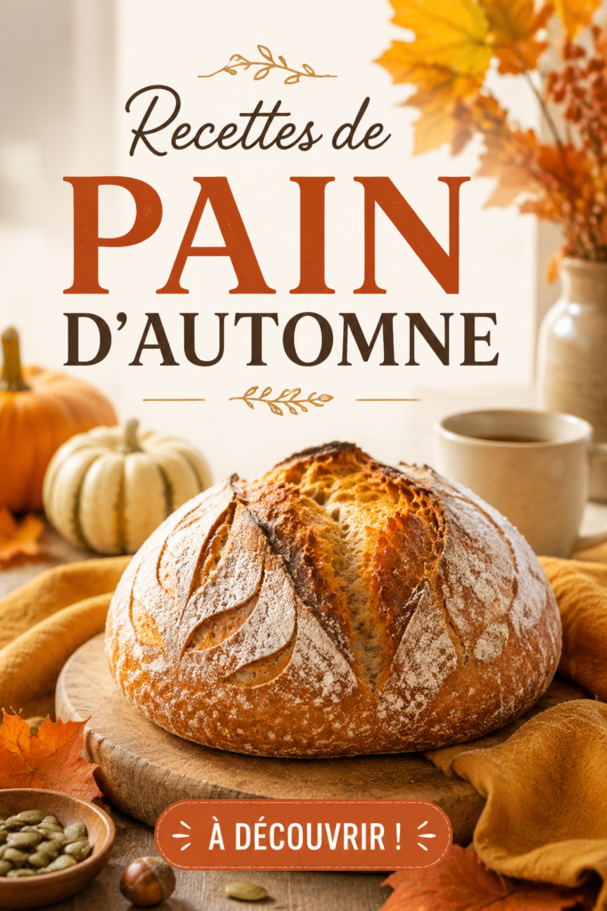 Pain fait maison aux fruits et épices pour l'automne sur une table en bois.